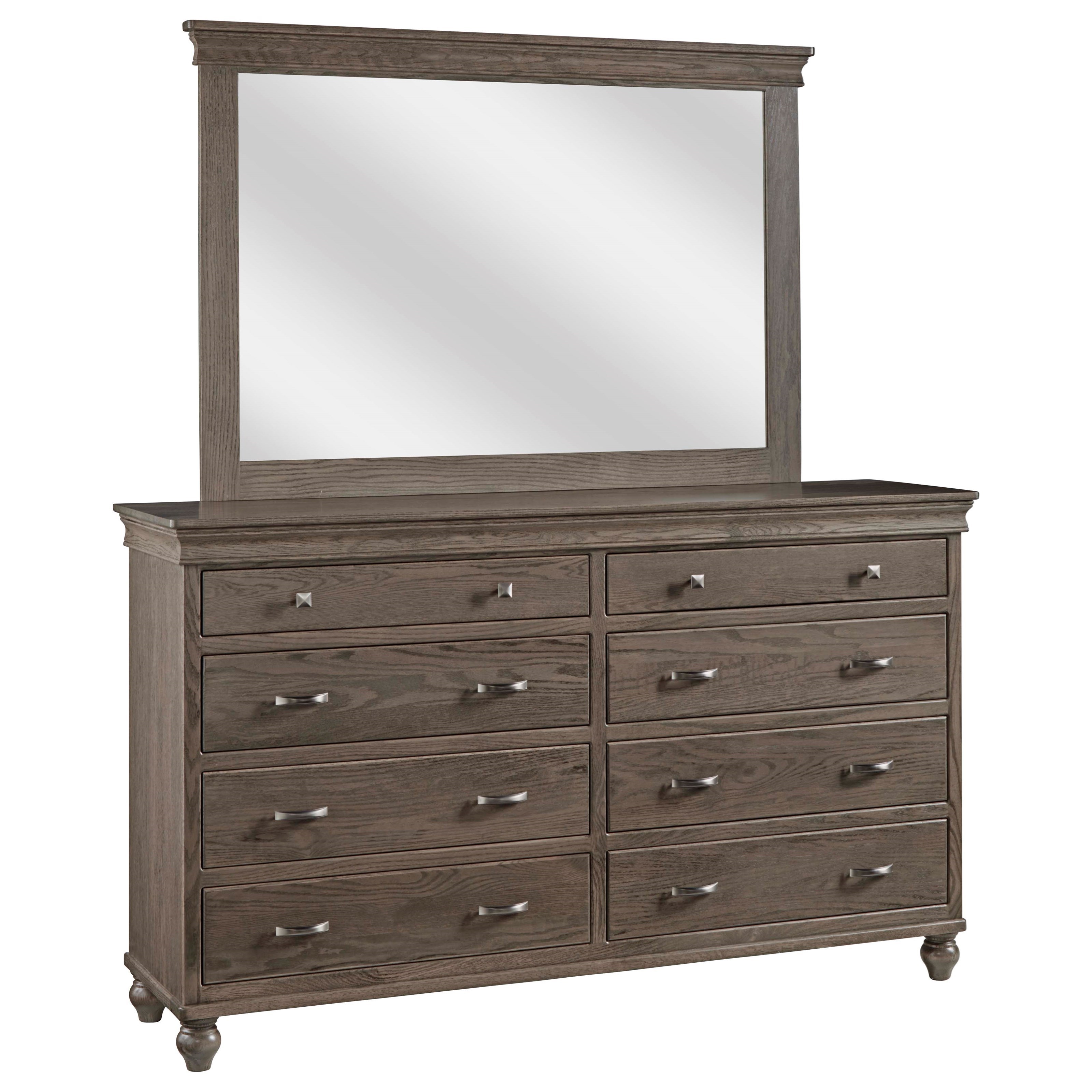 Daniel's Amish Cottage 394921 Tall Wide Mirror with Top Crown Molding